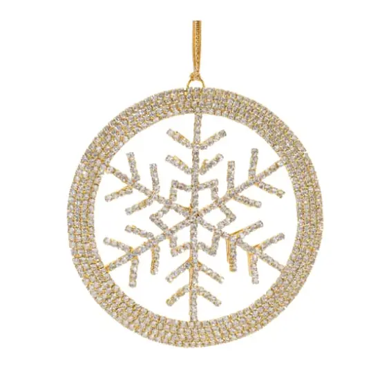 Jeweled Metal Snowflake Ornament Set {5}