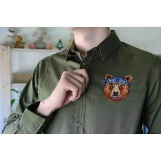 MP Studia Bear Cross Stitch On Clothes Kit {4}