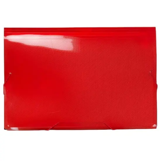 JAM Paper 10" x 15" Legal Size 13 Pocket Plastic Expanding File Accordion Folder Red {4}