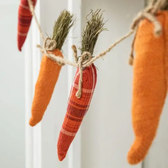Glitzhome&reg; Easter Burlap Carrots Garland {5}