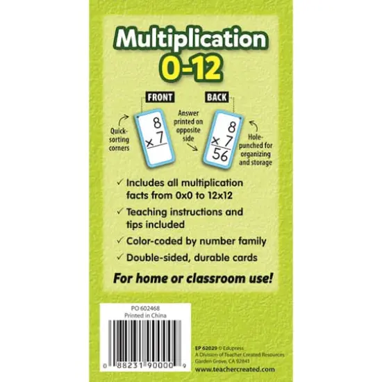 Edupress&trade; Multiplication All Facts 0-12 Flash Cards {4}