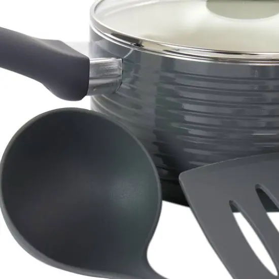 Oster Ridge Valley 8-Piece Gray Aluminum Nonstick Cookware Set {7}