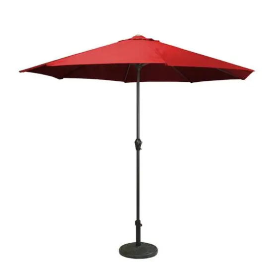 9ft. Red & Black Outdoor Patio Market Umbrella {1}