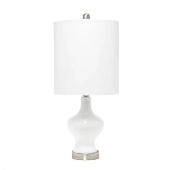 Lalia Home 22.5" Paseo Table Lamp with White Fabric Shade White and Linen White {1}
