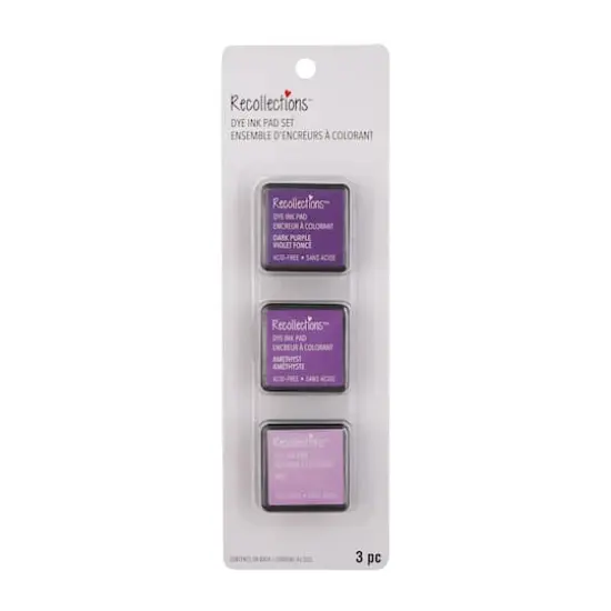 Dye Ink Pad Set by Recollections&trade; Dark Purple/Amethyst/Iris {1}