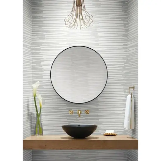 RoomMates Burundi Thatch Peel & Stick Wallpaper White/Gray {7}
