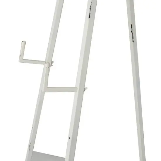 5.5ft. 3-Tier Adjustable White Metal Anchor Easel with Foldable Stand and Chain Support {6}