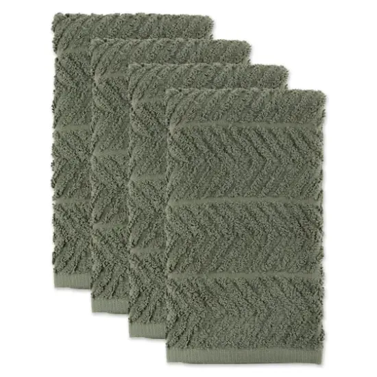 Chevron Luxury Barmops, 4ct. Artichoke Green {4}
