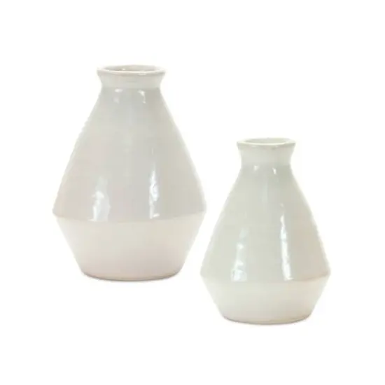 White Terracotta Vase Set {1}