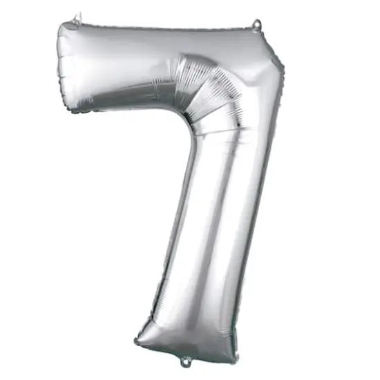 34" Silver Number Foil Balloon 7 {1}