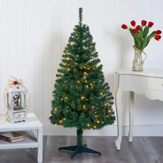 5ft. Pre-Lit Northern Tip Pine Artificial Christmas Tree, Clear LED Lights {6}