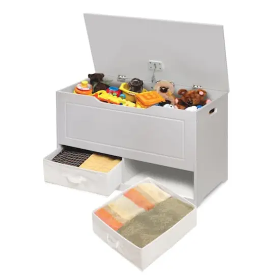 Badger Basket White Up & Down Toy & Storage Bench {4}