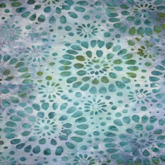 Feldman Batik Turquoise Plum Stamp Starburst Cotton Fabric {1}