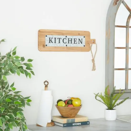 Brown Fir Modern Farmhouse Wall Decor, 8" x 24" x 1" {7}