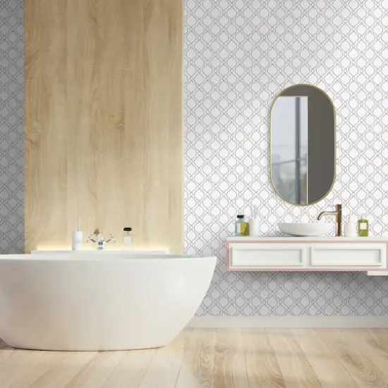 Surface Style Curveball Peel & Stick Wallpaper Platinum {11}