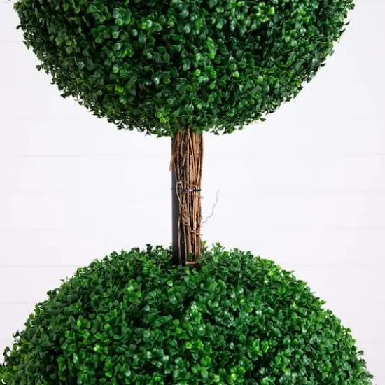7ft. UV Resistant Artificial Triple Ball Boxwood Topiary Tree (Indoor/Outdoor) {4}