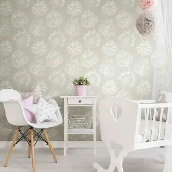 RoomMates Batik Jacobean Peel & Stick Wallpaper Beige and White {4}