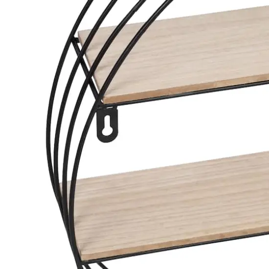 Honey Can Do 20" Black Four-Tier Circular Decorative Metal Wall Shelf {6}