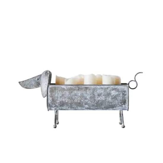 Hello Honey&reg; 19" Dog Shaped Decorative Metal Planter {1}