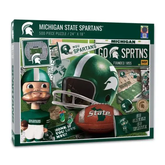 College Team Retro Series 500 Piece Puzzle Michigan State Spartans {1}