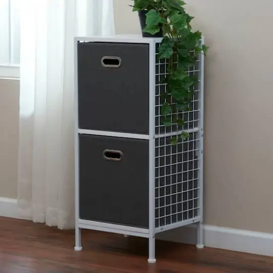 2 Pack Household Essentials 13" Fabric Storage Bins Cobblestone {3}