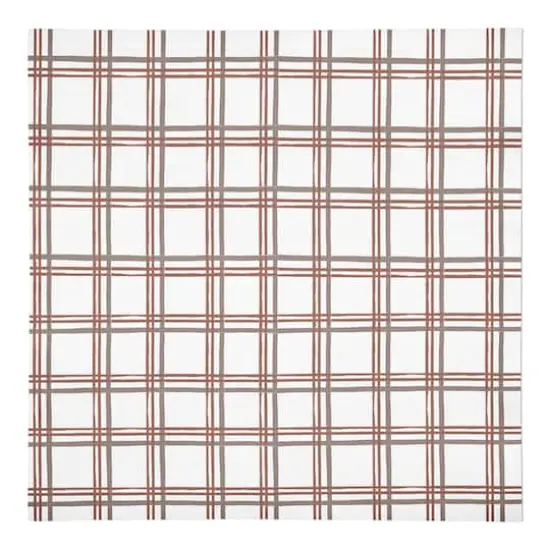 Holiday Plaid on White Cotton Twill Napkin {1}