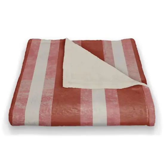 Red Stripes & Anchor Coral Fleece Blanket {3}