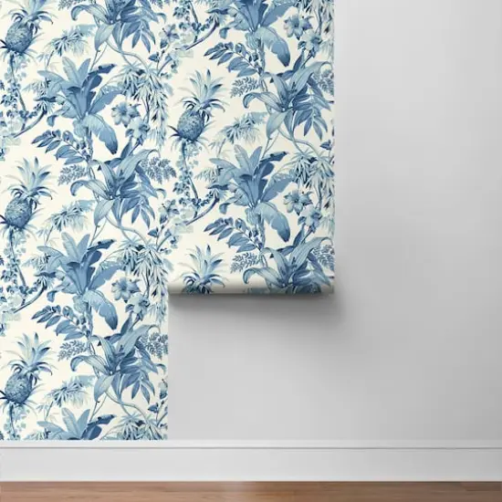 Tommy Bahama Malay Botanic Peel & Stick Wallpaper Bliss Blue {5}