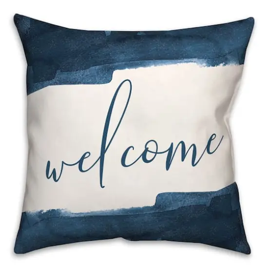 Navy Welcome Throw Pillow 18" x 18" {1}