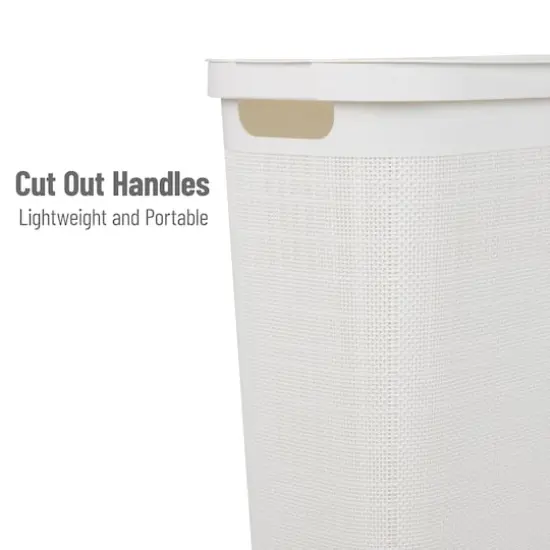 Mind Reader 23.5" Plastic Slim Laundry Hamper White {5}