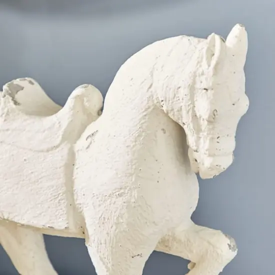 14" White Fiberglass Vintage Horse Sculpture {7}