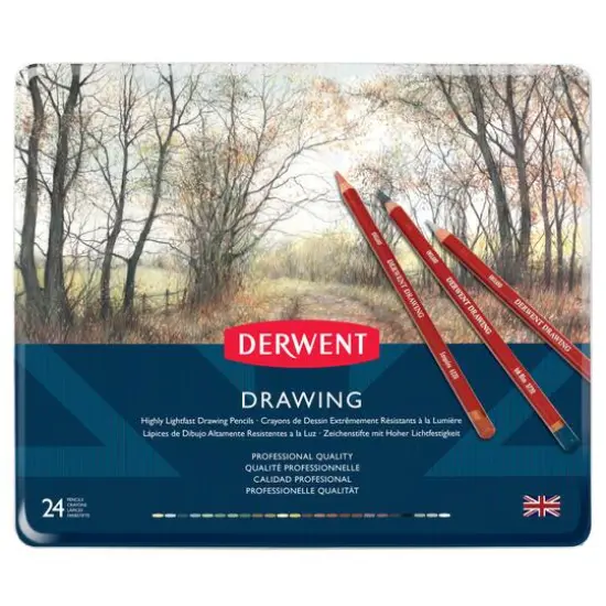 Derwent&reg; Drawing Pencil 24 Color Tin Set {3}