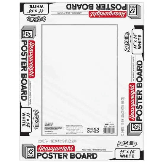 ArtSkills&reg; 11" x 14" Heavyweight Acid Free White Poster Boards, 12ct. {1}