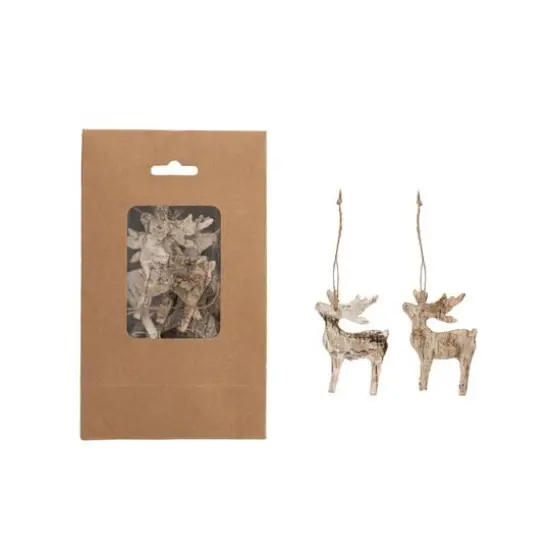 Hello Honey&reg; 15 Pack 3" Natural Birch Bark Deer Shaped Ornaments {1}