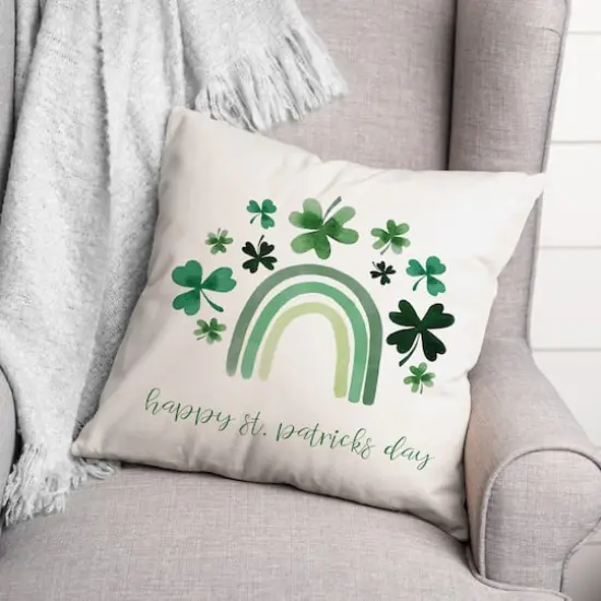St. Patrick's Day Rainbow 18" x 18" Indoor / Outdoor Pillow {3}