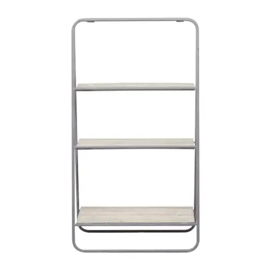 36" Iron Farmhouse Shelving Unit Gray {1}