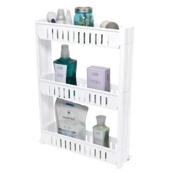 Simplify 3-Tier Slim Slide-Out Storage Cart White {6}