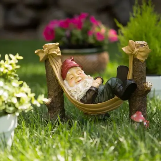 12" Slumbering Garden Gnome Statue {9}