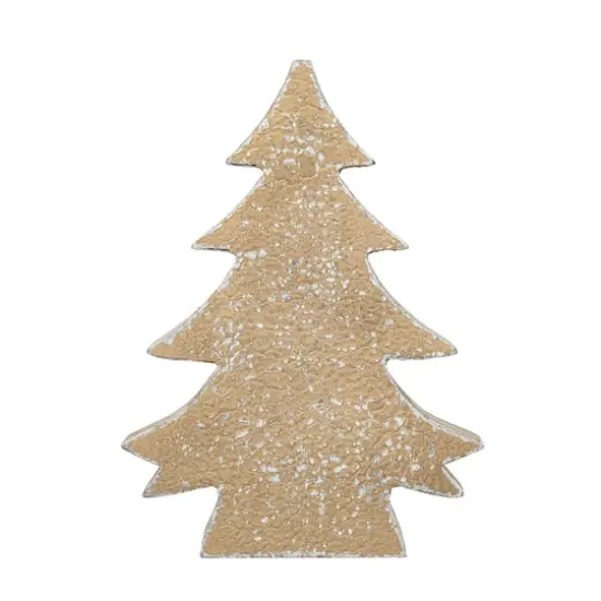 Hello Honey&reg; 11.75" Gold Distressed Wood Christmas Tree {1}
