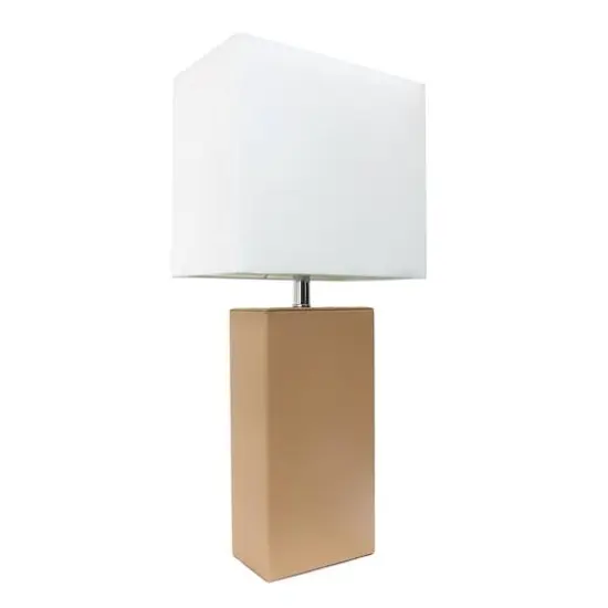 Lalia Home Lexington 21" Leather Home D&eacute;cor Table Lamp Beige {1}