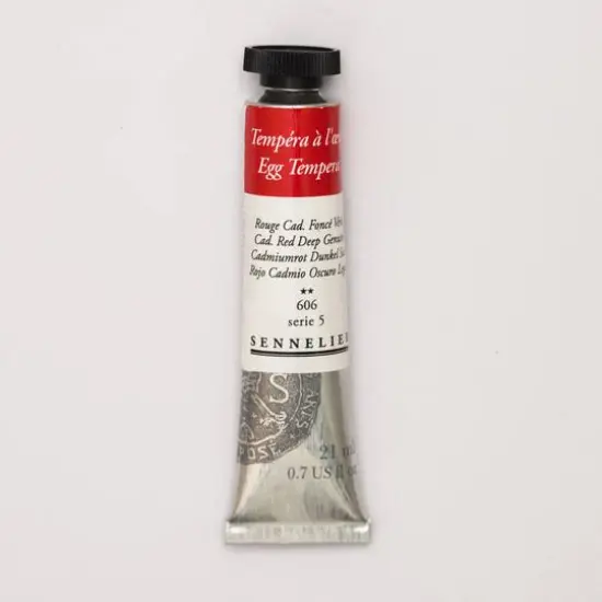 Sennelier Egg Tempera Tube, 21mL Cadmium Red Deep Genuine S5 {1}