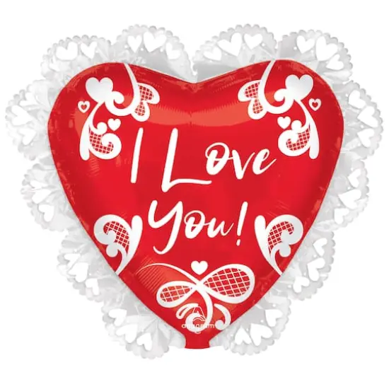 29" Valentine's Day Lace I Love You Heart Foil Foil Balloon {1}