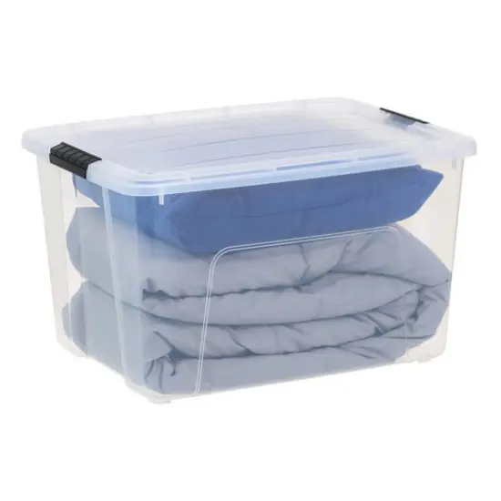IRIS&reg; 60qt. Buckled Clear Boxes with Clear Buckle Lids, 4ct. {13}