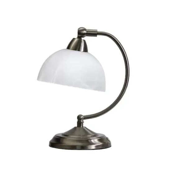 Elegant Designs 13" Brushed Nickel Banker's Desk Lamp with Touch Base {1}
