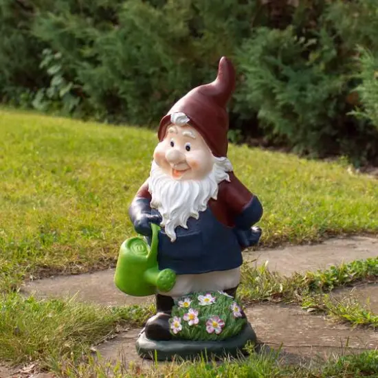 20" Gardener Gnome with Watering Can Outdoor Garden Statue {3}
