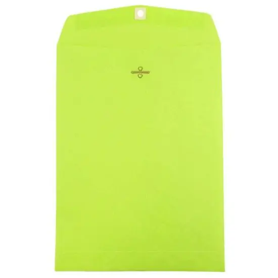 JAM Paper 9" x 12" Clasp Closure Colored Envelopes, 25ct. Ultra Lime Green {1}