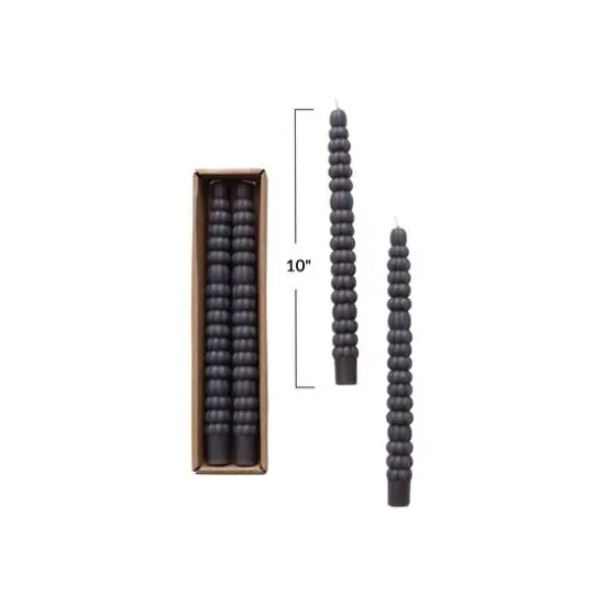 Hello Honey 10" Charcoal Unscented Pumpkin Shaped Taper Candles, 2ct. {5}