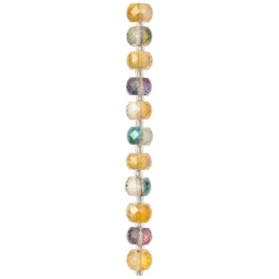 Amber & Blue Rondelle Glass Beads, 11mm by Bead Landing&trade; {4}