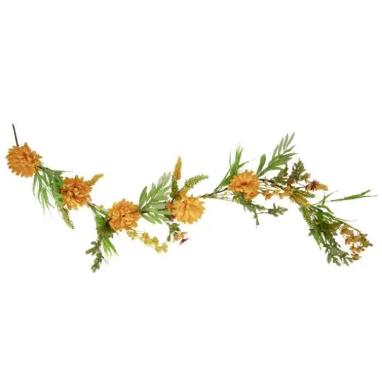 5ft. Orange Peony Artificial Fall Harvest Garland {1}