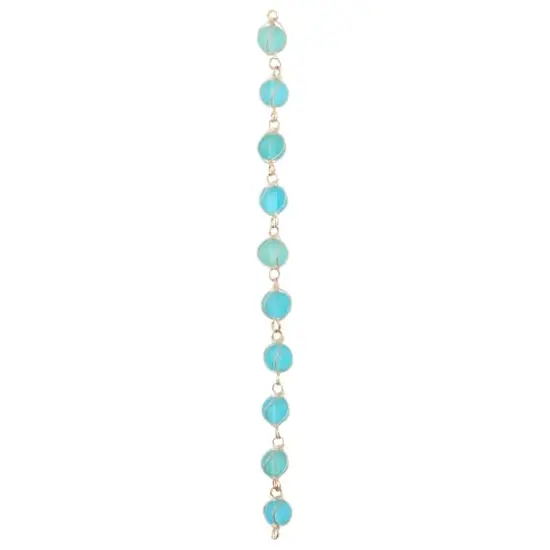 Aqua Wire-Wrapped Glass Beads, 10mm by Bead Landing&trade; {4}